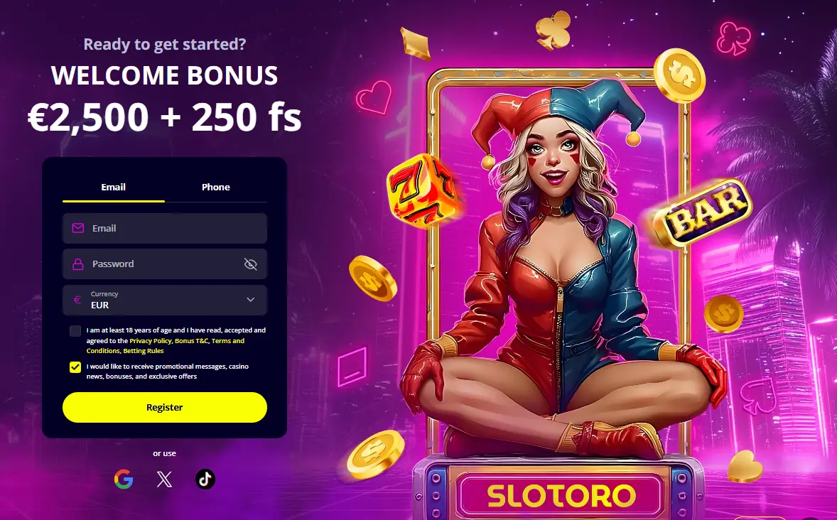 Slotoro Welcome bonus